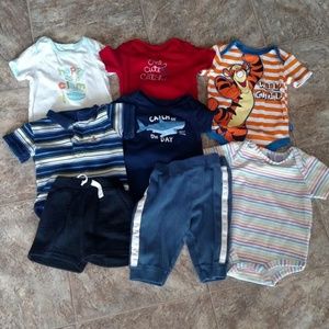 Boys 3-6M Bundle Short Sleeve Onesies Lot